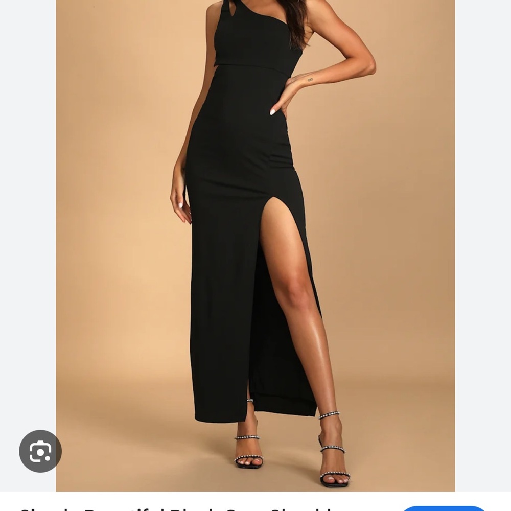 Lulu's Black One Shoulder Dress
